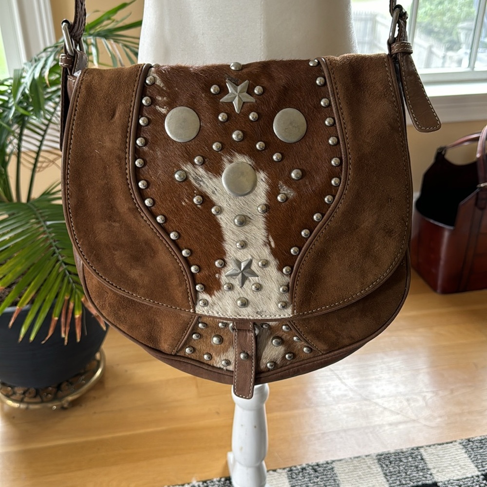 Tasha Polizzi Brown and Cream Crossbody Bag